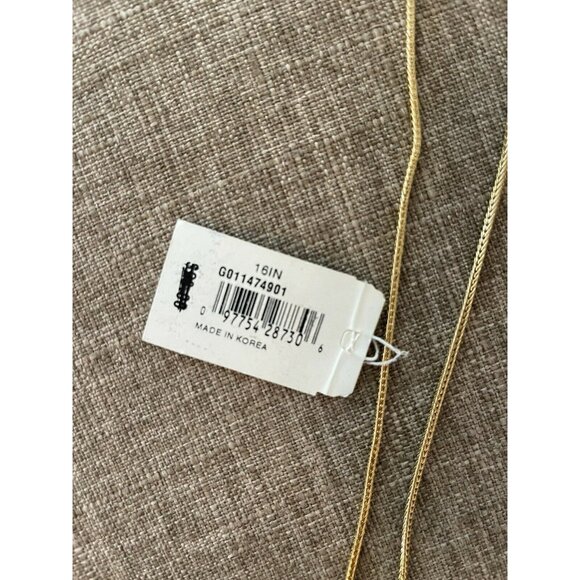 Givenchy Bijoux Necklace Gold Plated G-Shaped Logo Pendant Vintage 1990s NEW - Picture 4 of 4